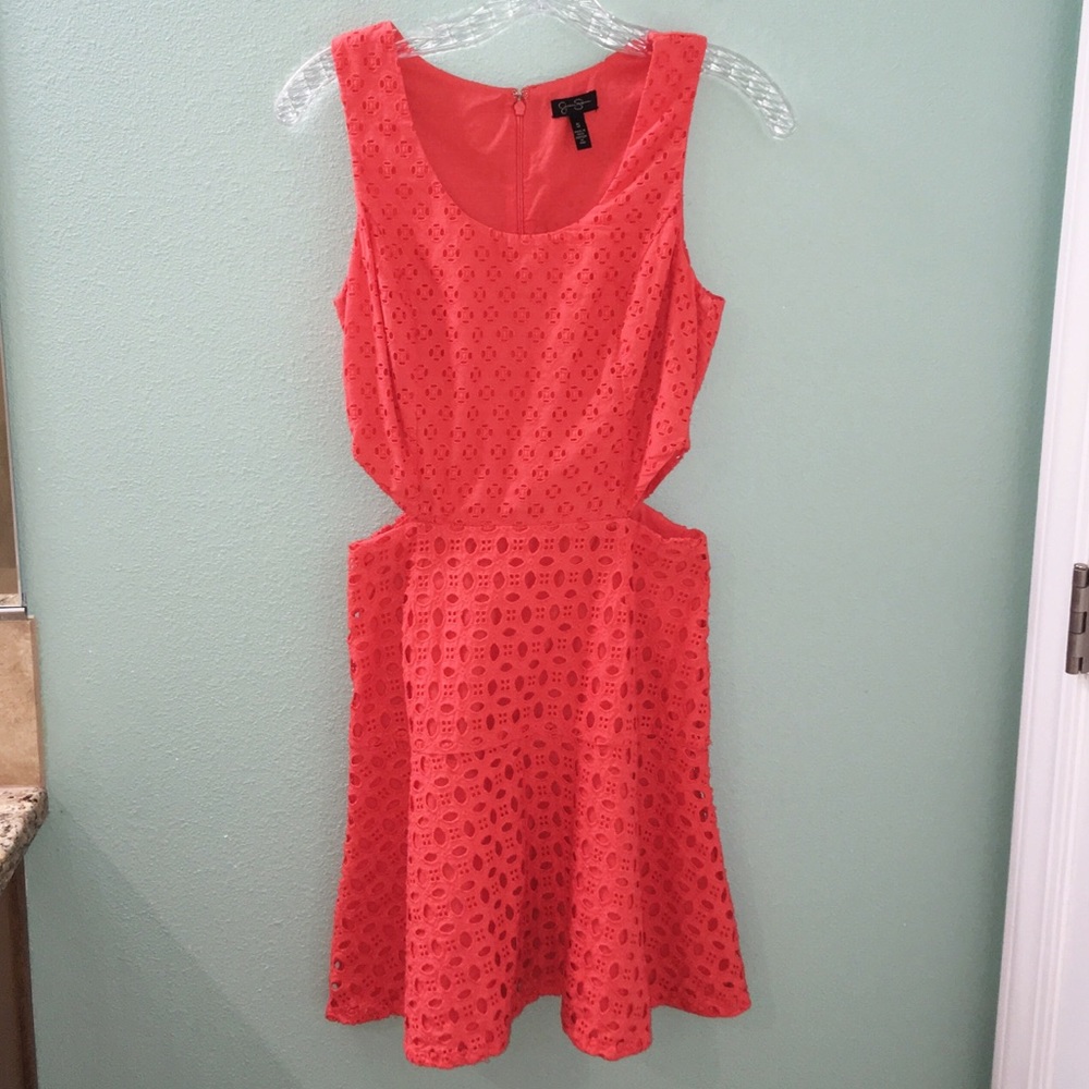 Jessica Simpson Orange Waist Cut Out Dress
